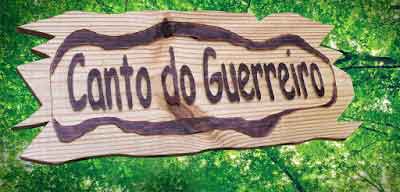 placa de madeira Canto do Guerreiro