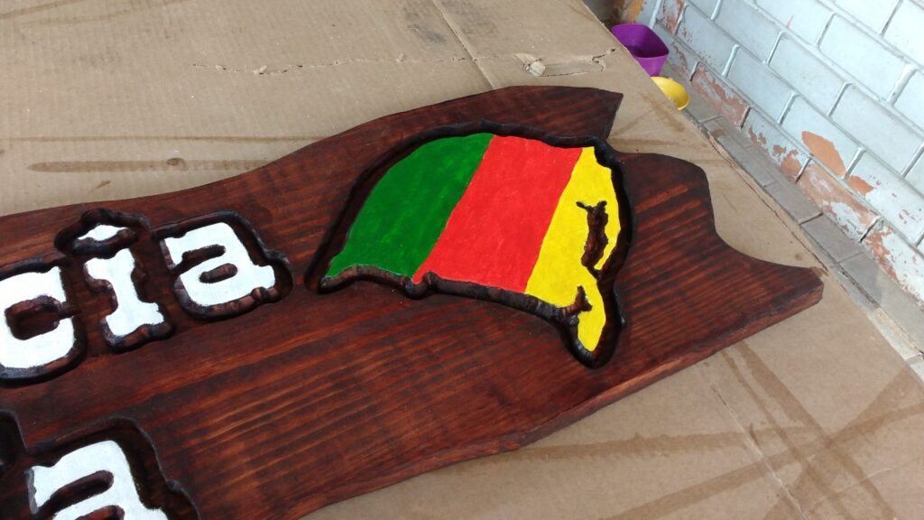 placa Querência Amada detalhe